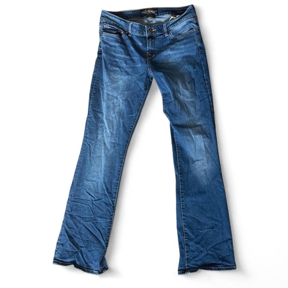 Lucky Brand Lolita Boot blue bootcut medium to dark wash jeans